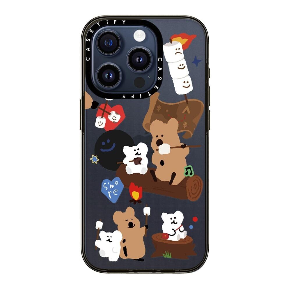 Casetify Compact Iphone 15 Pro Case [2X Military Grade Drop Tested / 4Ft Drop Protection]   S'More !   Clear Black