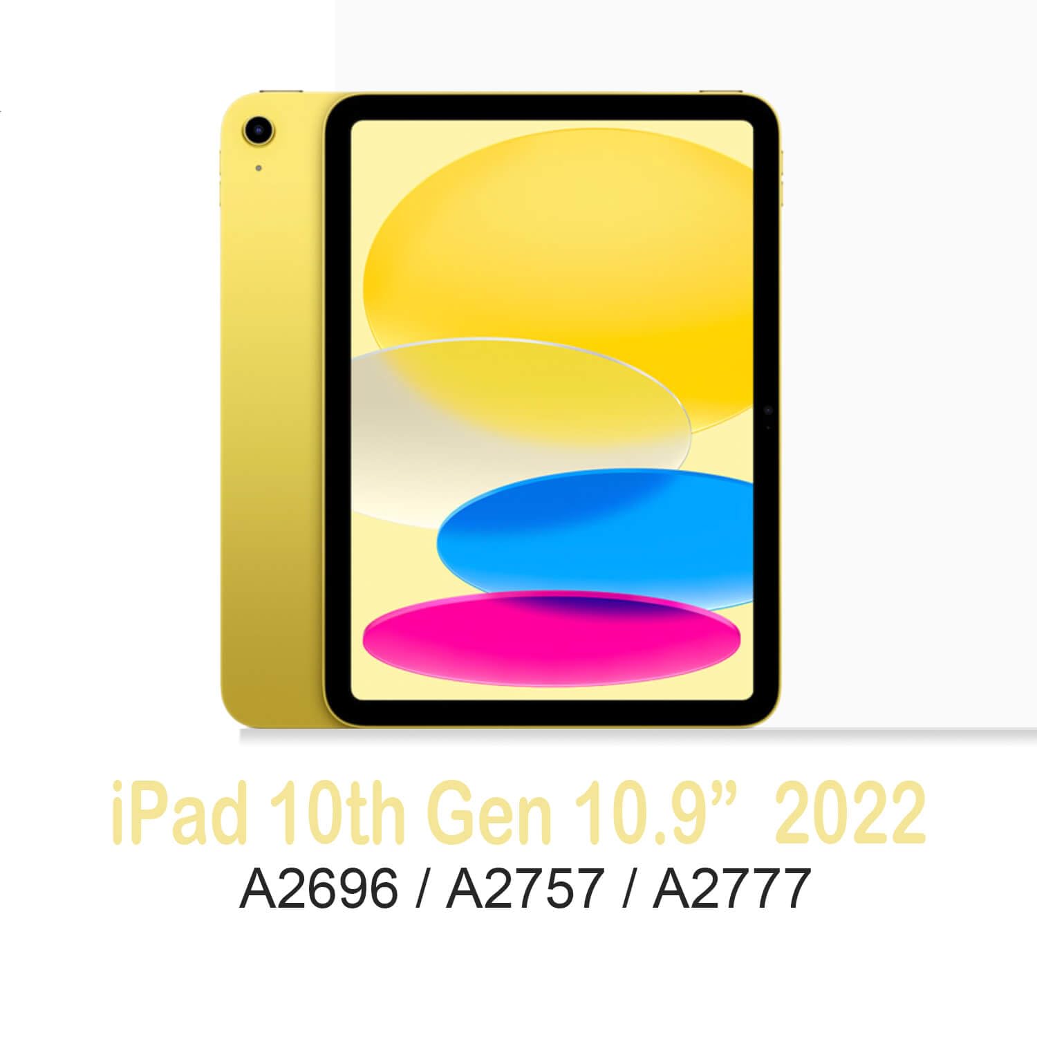 Ipad 10Th Generation 10.9 Inch Case, Feams Slim Lightweight Trifold Ipad 10.9 Case Clear Back Transparent Cover With Pencil Hold