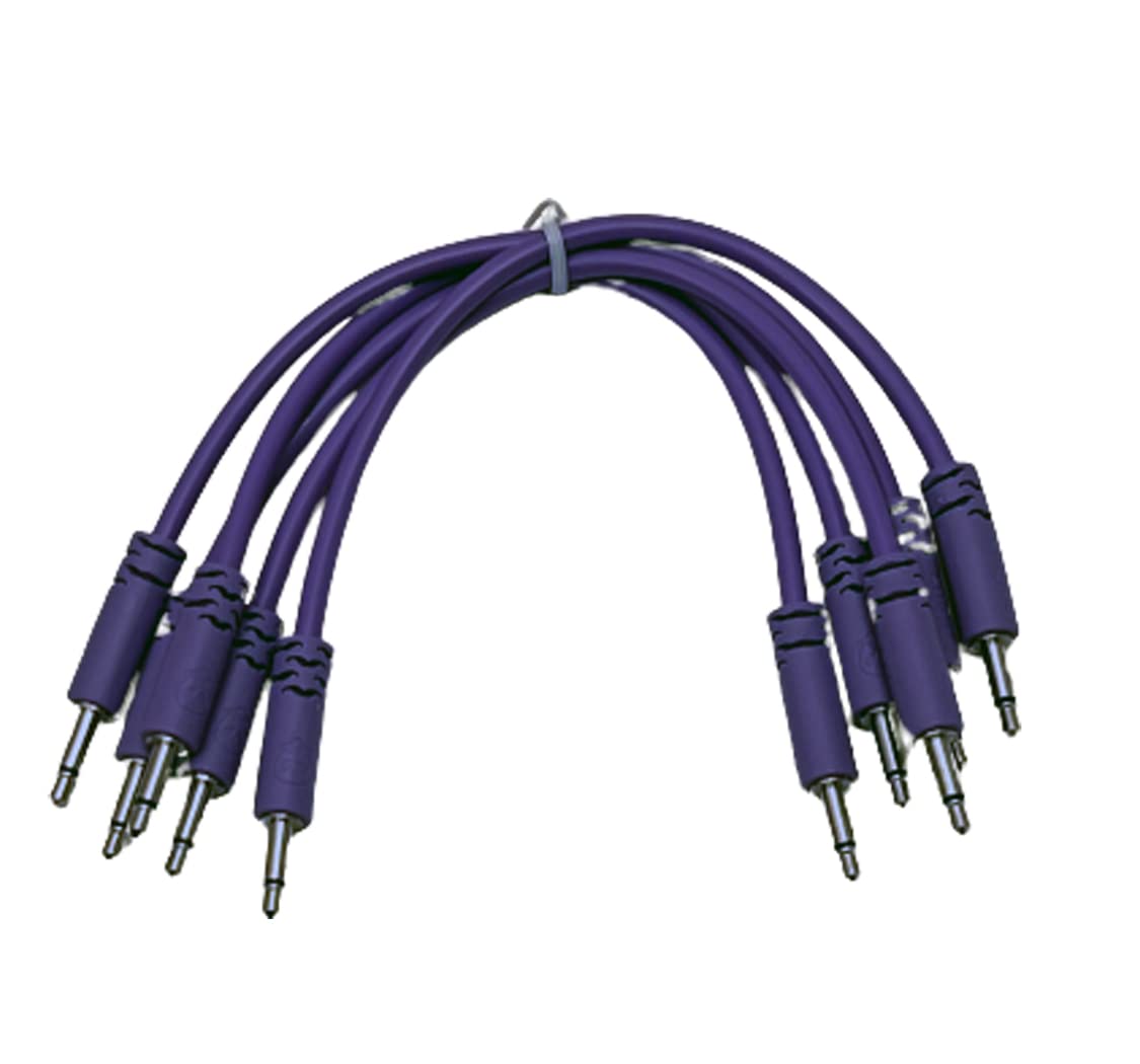 Luigis Modular Supply Spaghetti Eurorack Patch Cables   Package Of 5 Purple Cables, 6 (15 Cm)