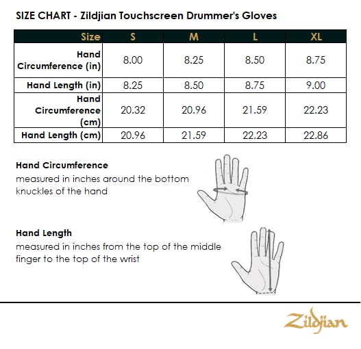 Zildjian Touchscreen Drummers Gloves - Extra Large