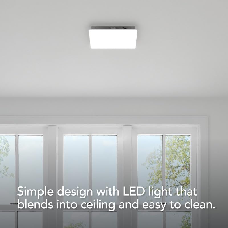 Broan Nutone Evolve Premium Bathroom Exhaust Fan W/Light And Continuous Run, 110 130 150 Selectable Cfm