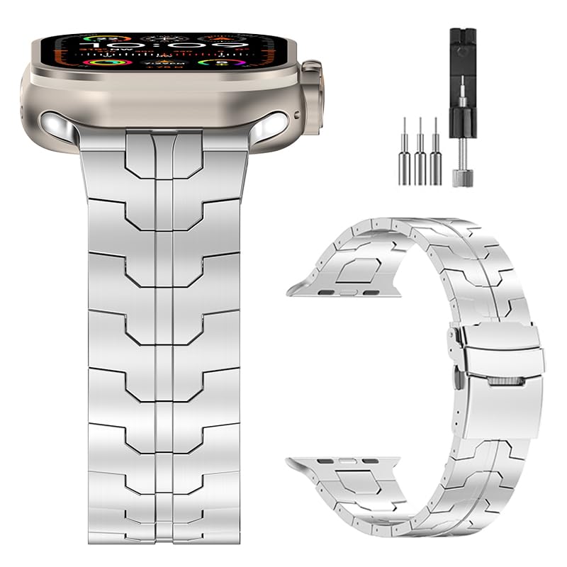 Naiqisi Titanium Band for Apple Watch Band 49mm 45mm 44mm 42mm,DLC (Diamond Like Carbon) Scratch Resistant Strap for iWatch Ultr