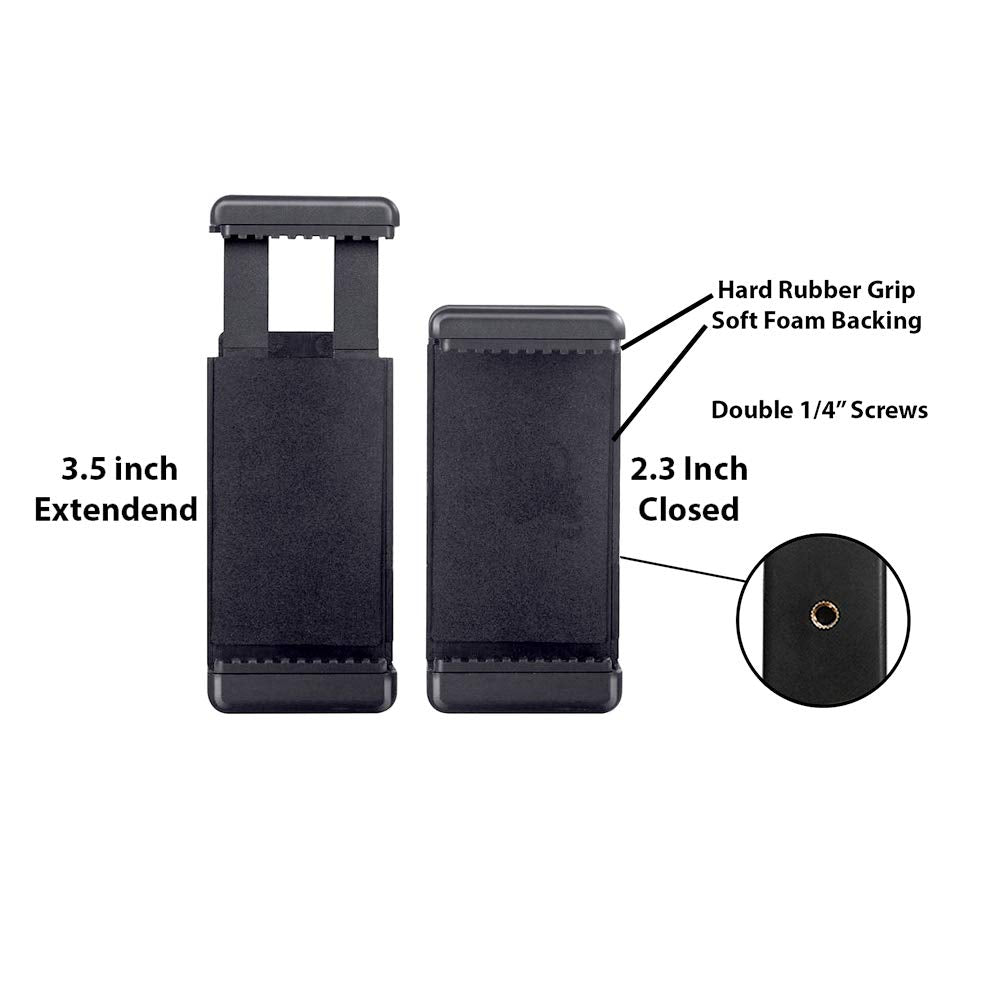 Acuvar 12 Inch Flexible Camera Tripod With Wrapable Disc Legs & Quick Release Plate + Universal Smartphone Mount For All Smartph