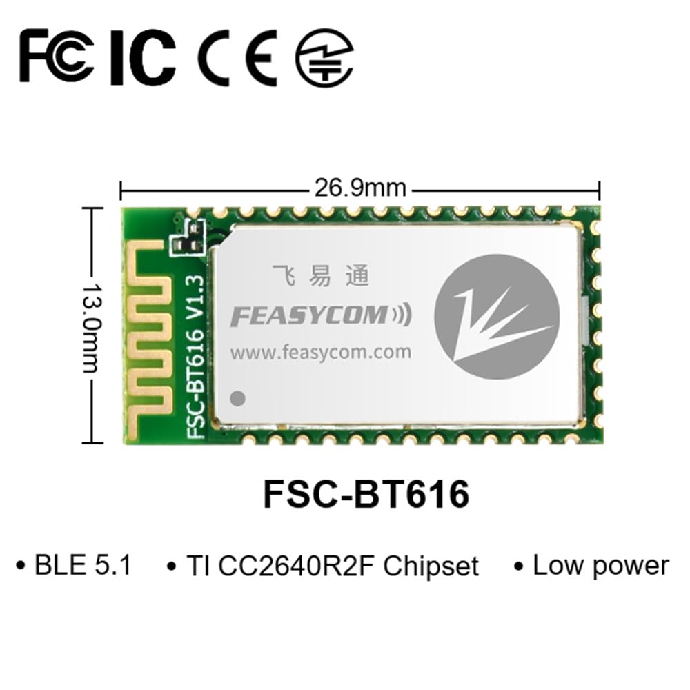 Feasycom Fsc Bt616 Ti Cc2640R2F Bluetooth Low Energy Cc2640R2F Ble 5.1 Module For Medical Device & Iot