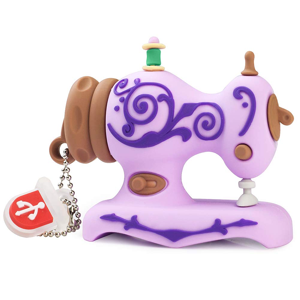 Leizhan Novelty Usb Flash Drive Sewing Machine Themed Character Thumb Drive Gift Pendrive (32Gb, Sewing Machine Purple)
