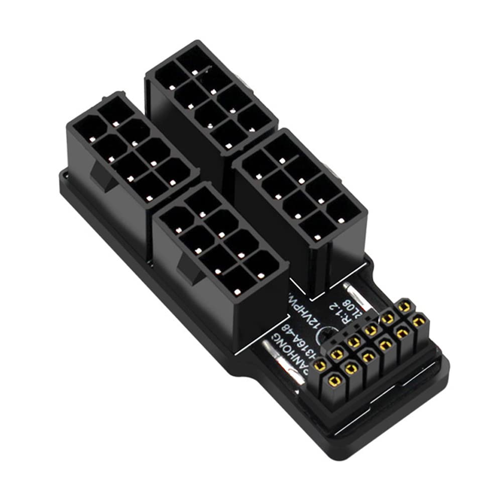 Nfhk 12Vhpwr Atx3.0 Pci E 5.0 Power Modular Adapter To Four Atx 8P Down Angled 90 Degree For 4080 5090Ti 16Pin 12+4P Graphics Ca