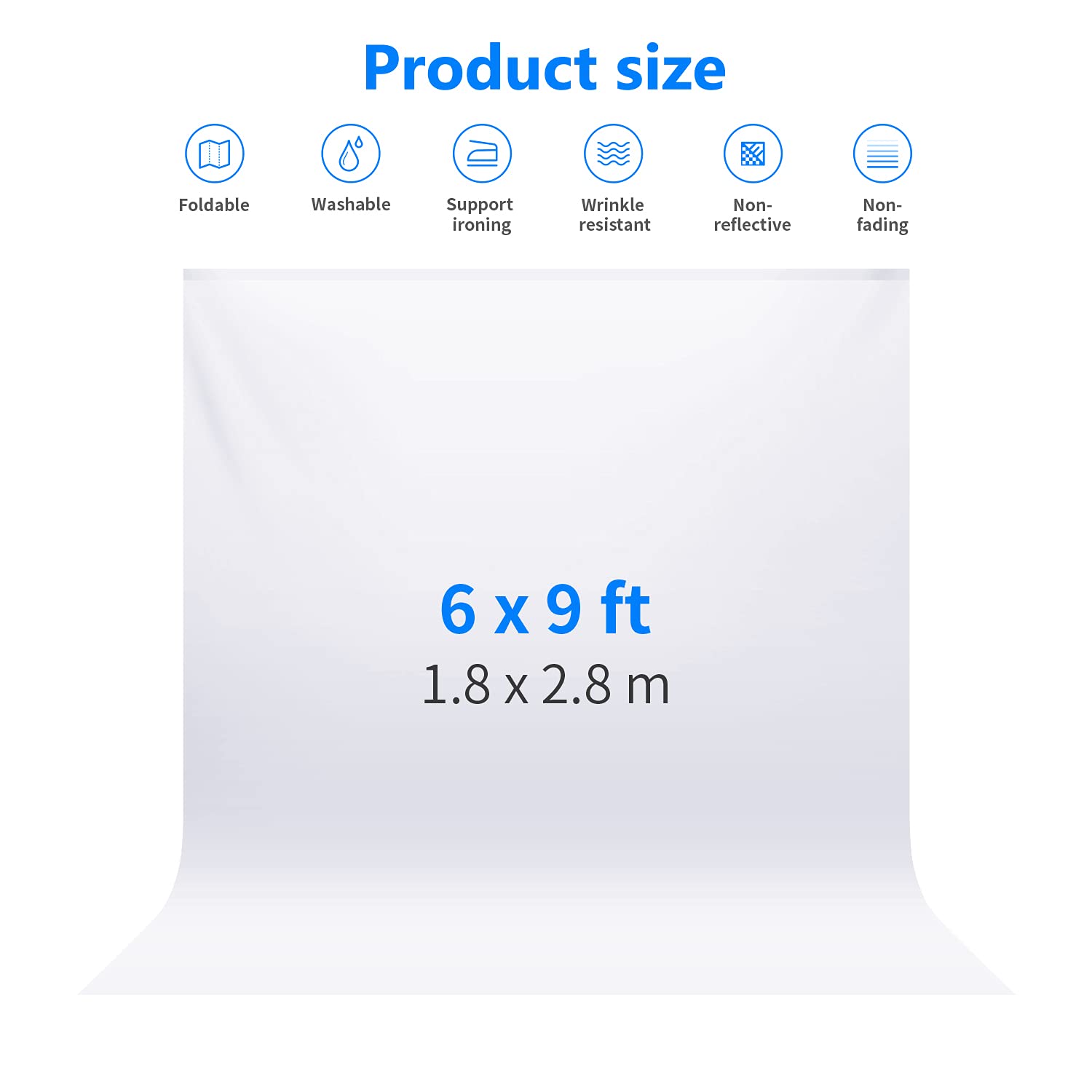 Neewer 6X9 Feet/1.8X2.8 Meters Photo Studio 100 Percent Pure Polyester Collapsible Backdrop Background For Photography, Video An