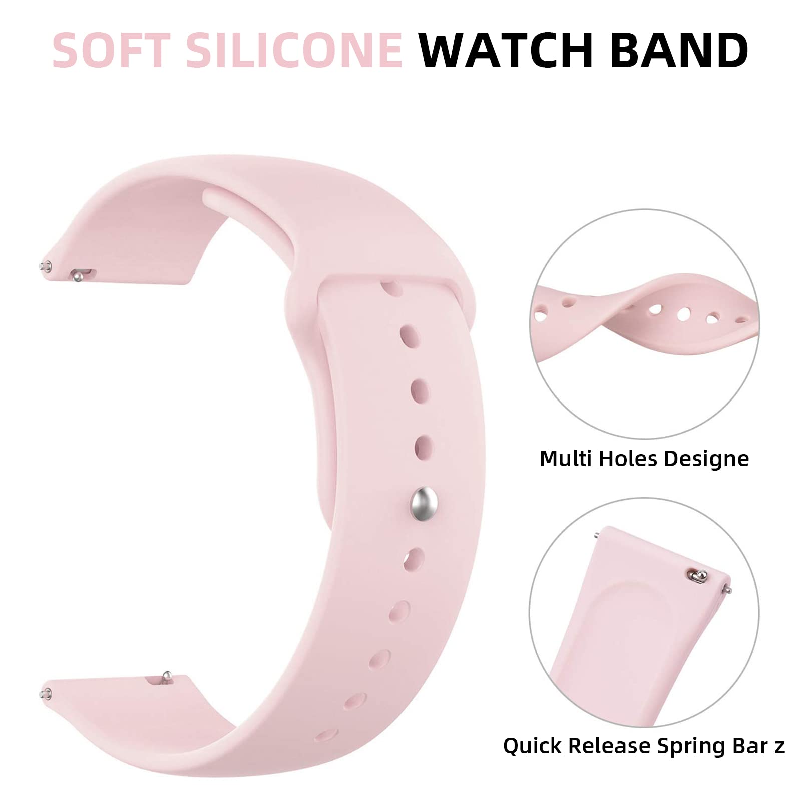 Blackpro 2 Pack Compatible With Gizmo Watch Bands, Gabbwatch Band, 20Mm Waterproof Silicone Watch Band Replacement