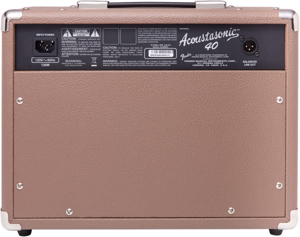 Fender Acoustasonic 40 Acoustic Guitar Amplifier Bundle With Instrument Cable, Picks, And Austin Bazaar Polishing Cloth