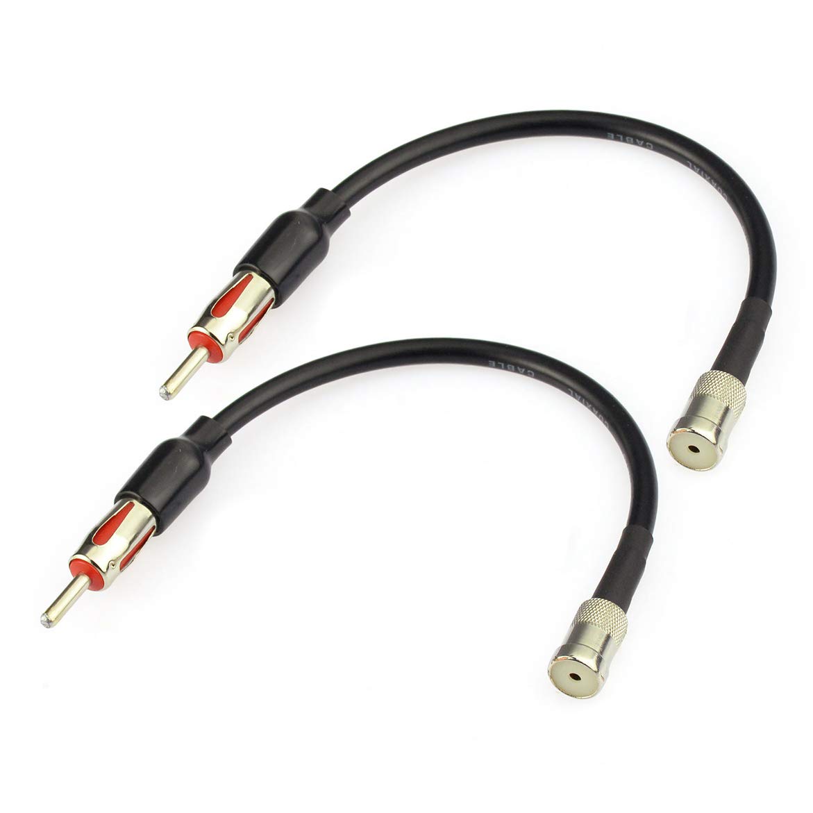 Bingfu Car Radio Antenna Adapter Car Stereo FM AM Antenna Adapter Cable ISO to DIN Connector Cable 8 inch (2-Pack) for Volkswage