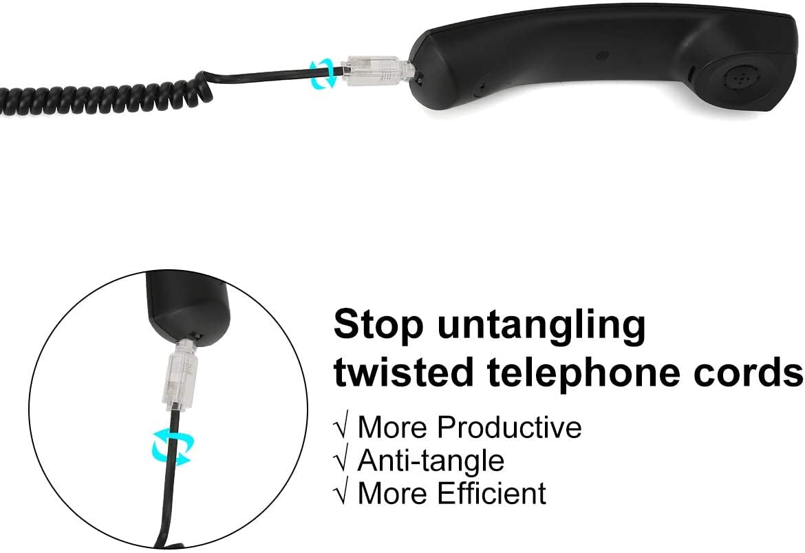 1 X Telephone Cord Detangler   360 Degree Rotating Clear Phone Cord Detangler By Master Cables   Eliminate Twists And Tangles