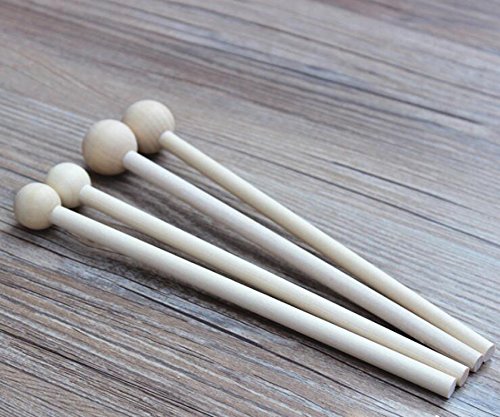 2 Pairs 20Cm/7.8 Length Round Head Musical Instruments Wood Mallets Percussion Sticks Hammer For Energy Chime Xylophone Wood B