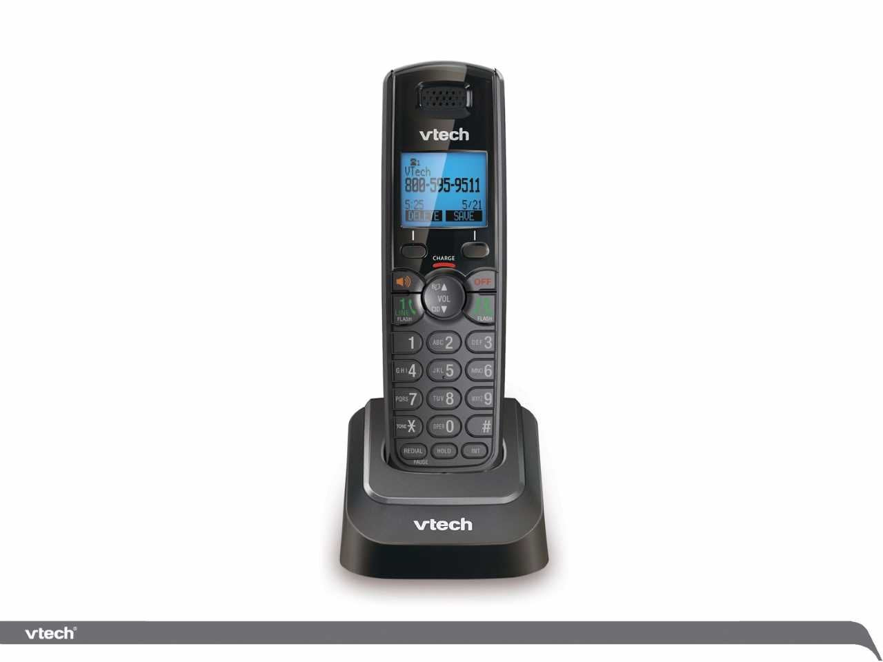Vtech Ds6151-11 Dect 6.0 2-Line Expandable Cordless Phone + (2) Ds6101-11 Accessory Handset, Black