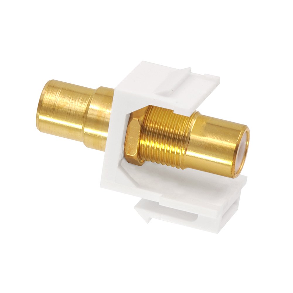 Vce 5 Pack Rca Keystone Jack Insert Gold Plated Rca Wall Jack Female For Wall Plate, White