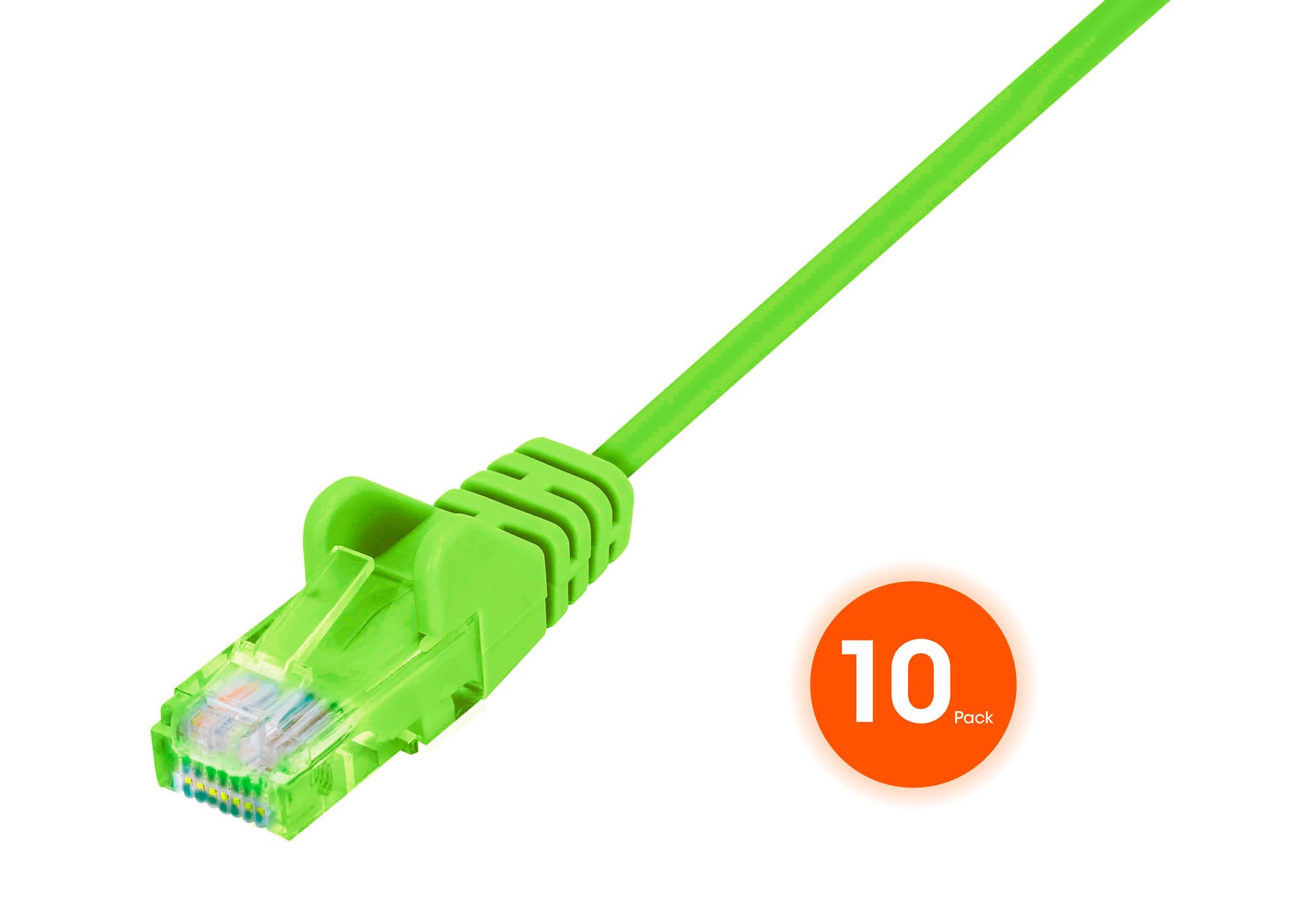 Intellinet Slim Cat6 Ethernet Network Patch Cable   10 Pack   10Gbps & 250Mhz, Snagless Boot, 30Awg Pure Bare Copper Wire, Gold