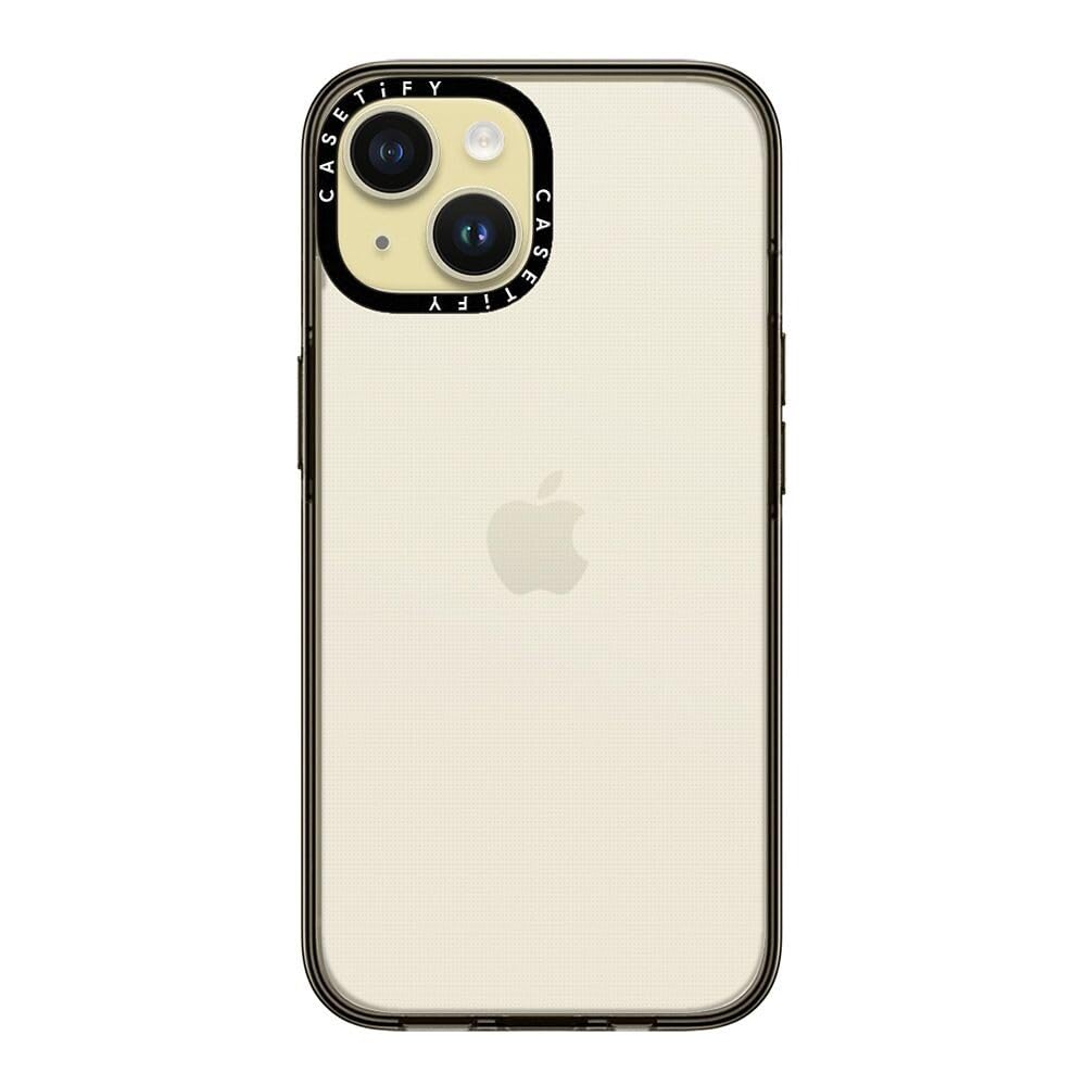 Casetify Compact Case For Iphone 15 [2X Military Grade Drop Tested / 4Ft Drop Protection]   Clear Black