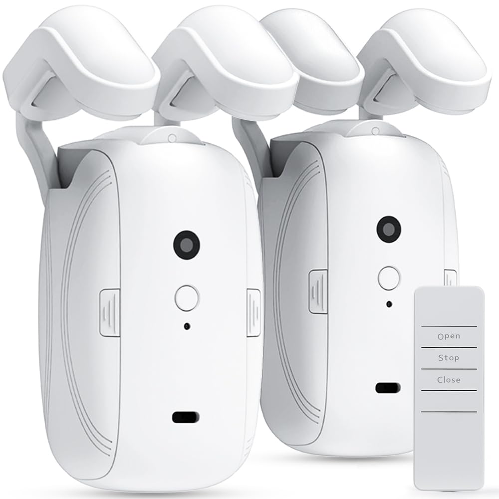 Monitaind Smart Automatic Curtain Opener: 2Pcs Smart Curtain Opener With Remote Control Only, High-Performance Curtain Robot Mot