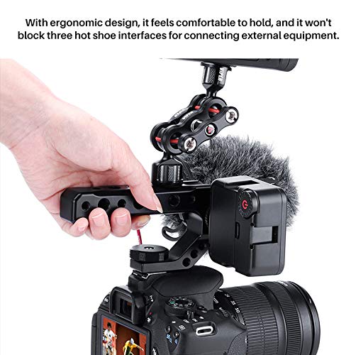 R005 Camera Top Handle Camera Top Cheese Handle Grip Universal Video Stabilizing Rig W 3 Cold Shoe Adapters To Mount Microphone,