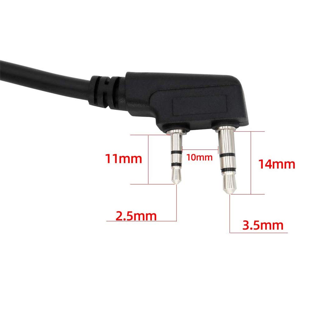 U94 Ptt Military Adapter Mobile 2 Pin 7.0Mm Plug Push To Talk For Kenwood/Baofeng Radio