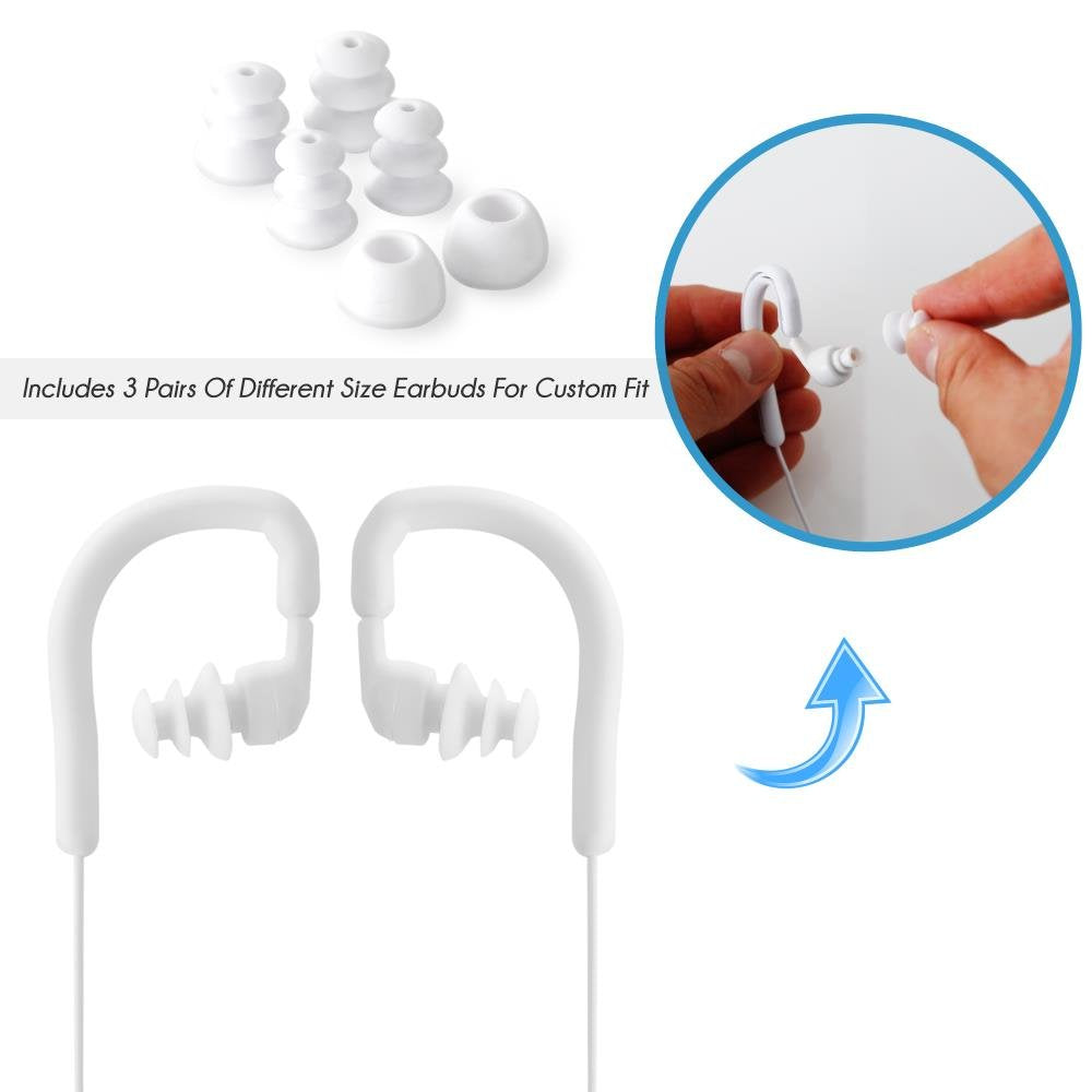 Pylehome Wired Waterproof Ear Headphones   Ip7 Marine Grade Flexible And Comfortable Wearable Earphones For Sport Like Swimming