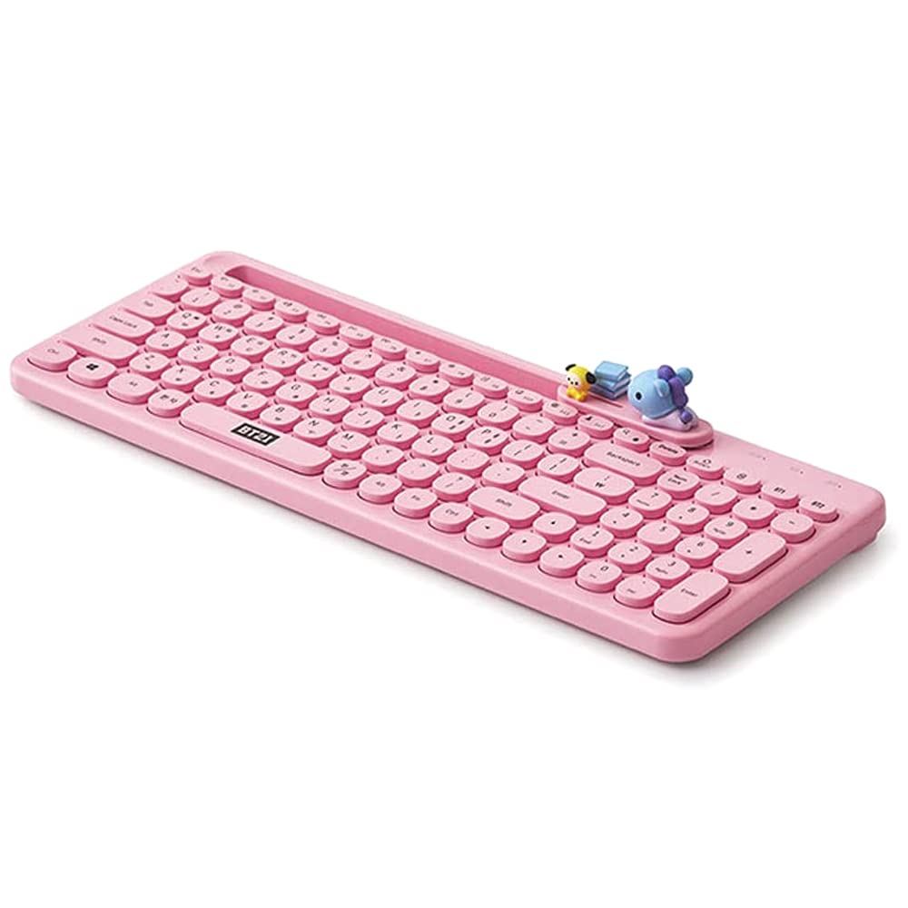 Bt21 Little Buddy Multi Pairing Wireless Retro Computer Keyboards, Membrane 102 Key Design Keyboard (Mang)