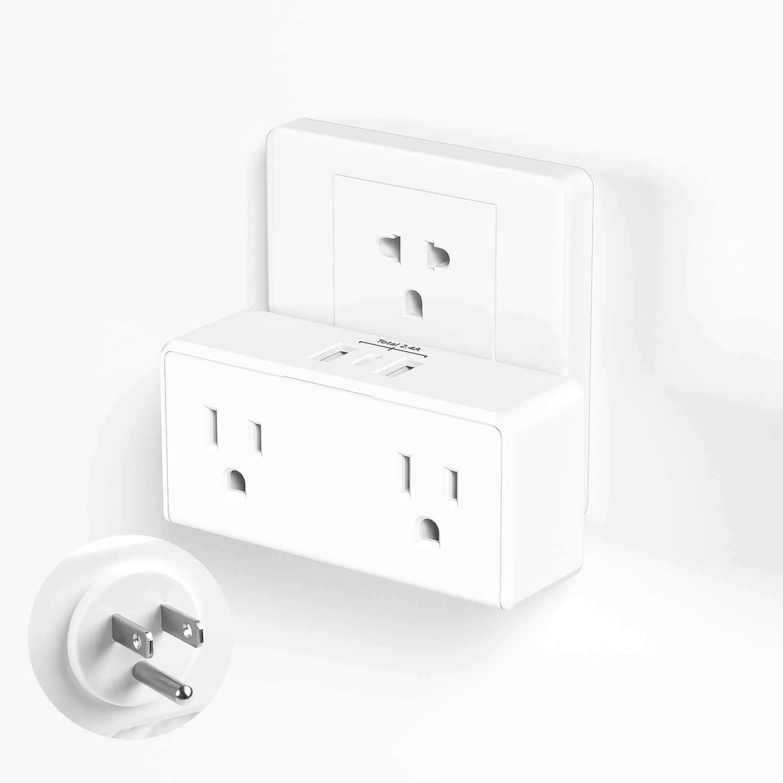Bn Link Multi Plug Outlet, Outlet Extender With 2 Usb A 1 Usb C 2 Ac Oulets, 3 Prong Outlet Splitter For Dorm, School, Office, Home, Cruises Essentials For Ship And Travel, Etl Listed