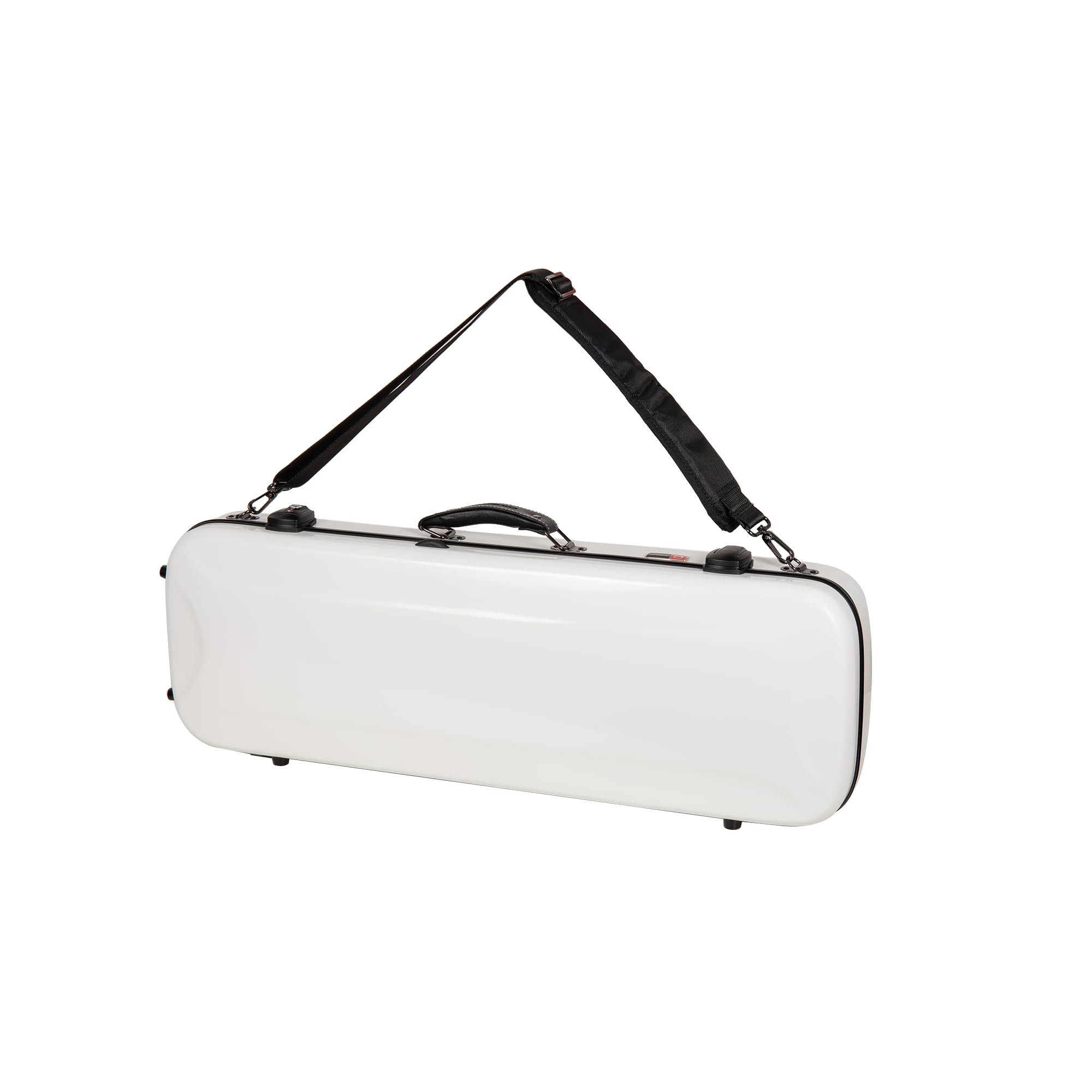 Crossrock Fiberglass Oblong Case Fits 4/4 Full-Size Violin, With Accessory Compartments, Removable Shoulder Straps, Tsa Lock, Hy