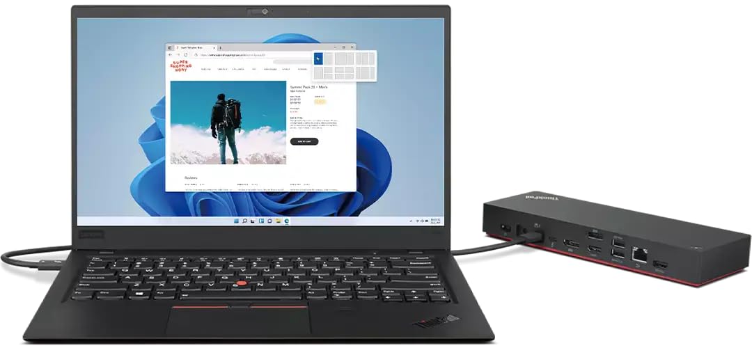 Lenovo Thinkpad Universal Thunderbolt 4 Dock 8K Display Support Up To 100W Power Delivery 40B00135 With Hdmi Cable And Dp Cable