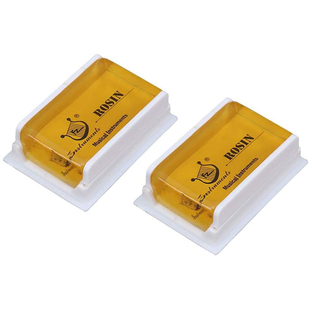 Rosin Natural For Violin Cello Viola Rosin Light Low Dust For Bows String Music Instrument Accessory Yellow With Case 2 Pack