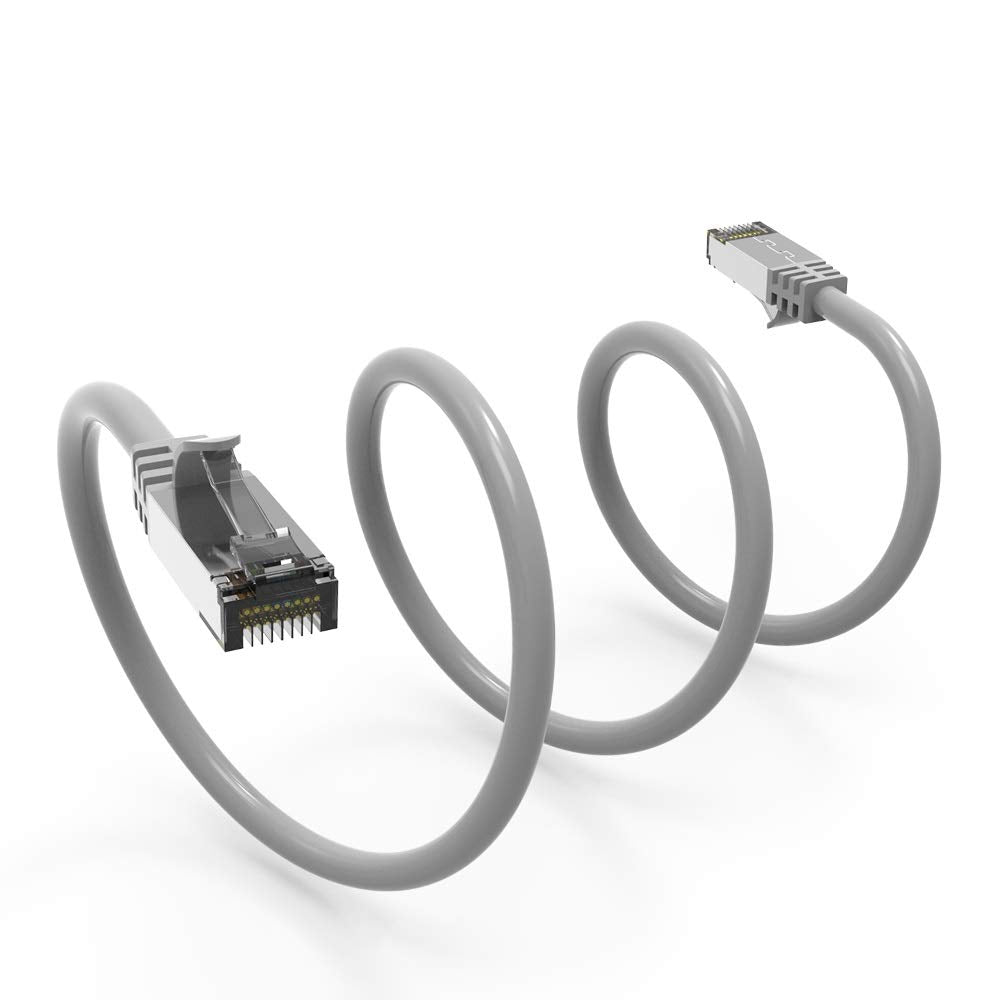 Nippon Labs 60Cat8 3 26Gy Cat8 Ethernet Cable 3 Feet Slim Series   Gray|2Ghz, 40G, S/Ftp   Shielded 40Gbps 2000Mhz Sftp Patch Co
