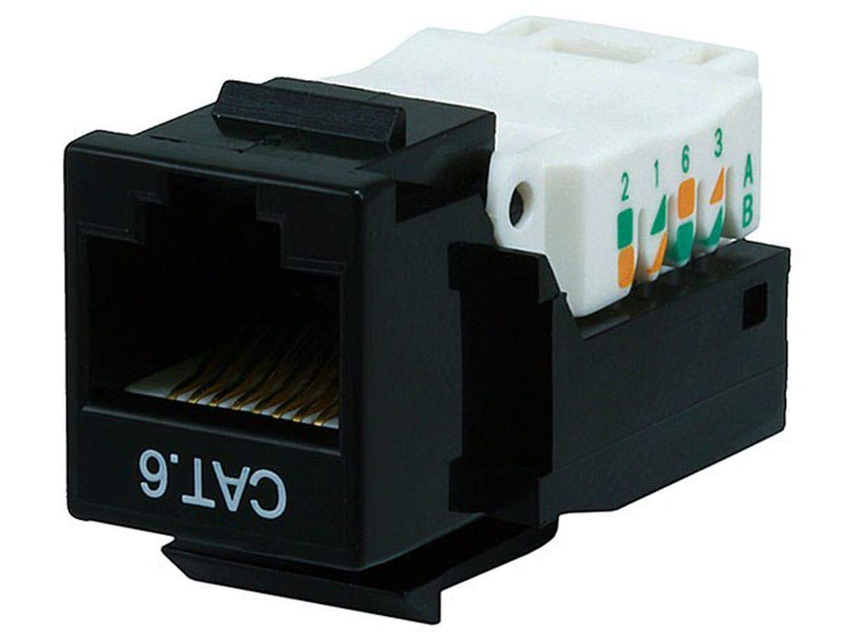 Monoprice Cat6 Rj 45 Toolless Keystone, Black (101039)