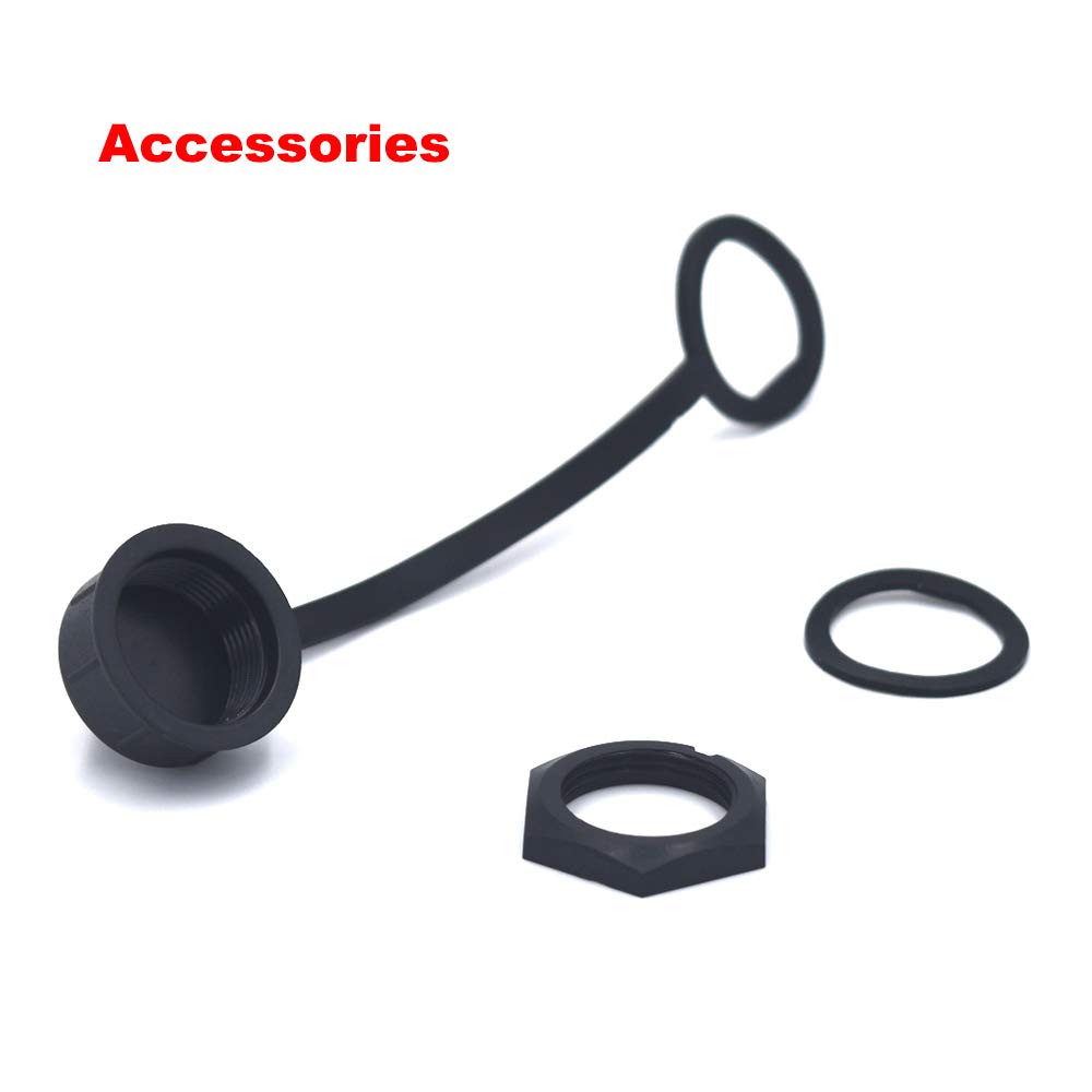 Kework Mini Usb 5 Pin Mount, 0.3 Meter Mini Usb Male To Female Flush Mount Panel Mount Extension Aux Cable For Car Truck Boat Mo