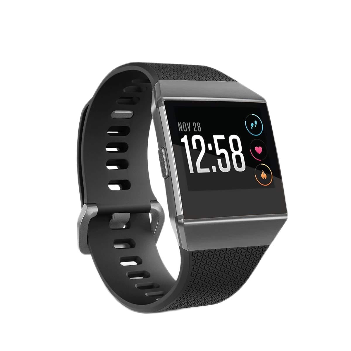 Aiunit Compatible Ionic Band For Men Women Black Large With Gray Buckle, Replacement Strap Sport Accessory Wristband For Ionic S
