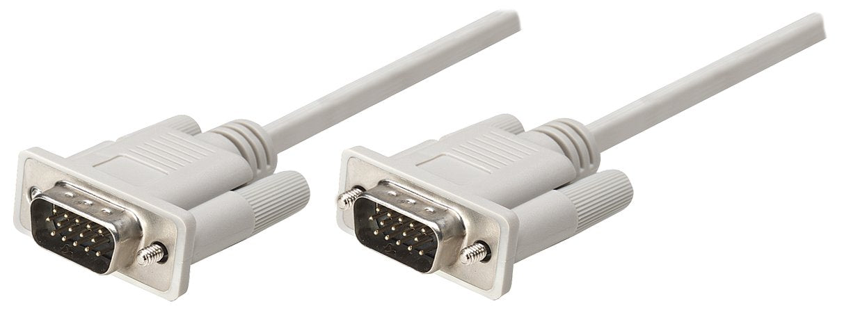 Manhattan   Vga Cable   Hd 15 (M)   Hd 15 (M)   10 Ft   Molded   Grey Color