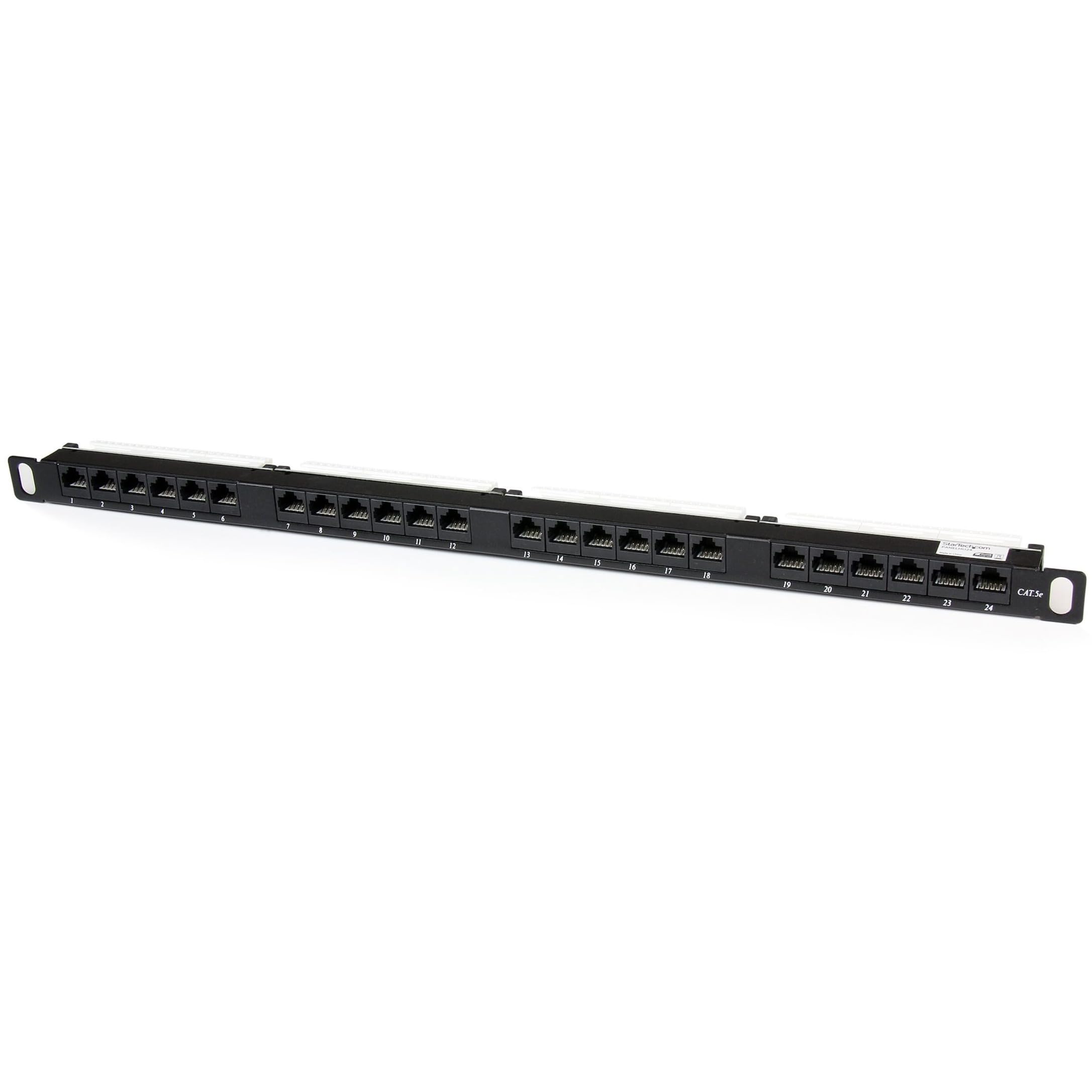 Startech.Com 24 Port 0.5U Cat5E Patch Panel   Rj45 Ethernet Rack Mount Cat 5E 110 Patch Panel   Rackmount Network Patch Panel (P