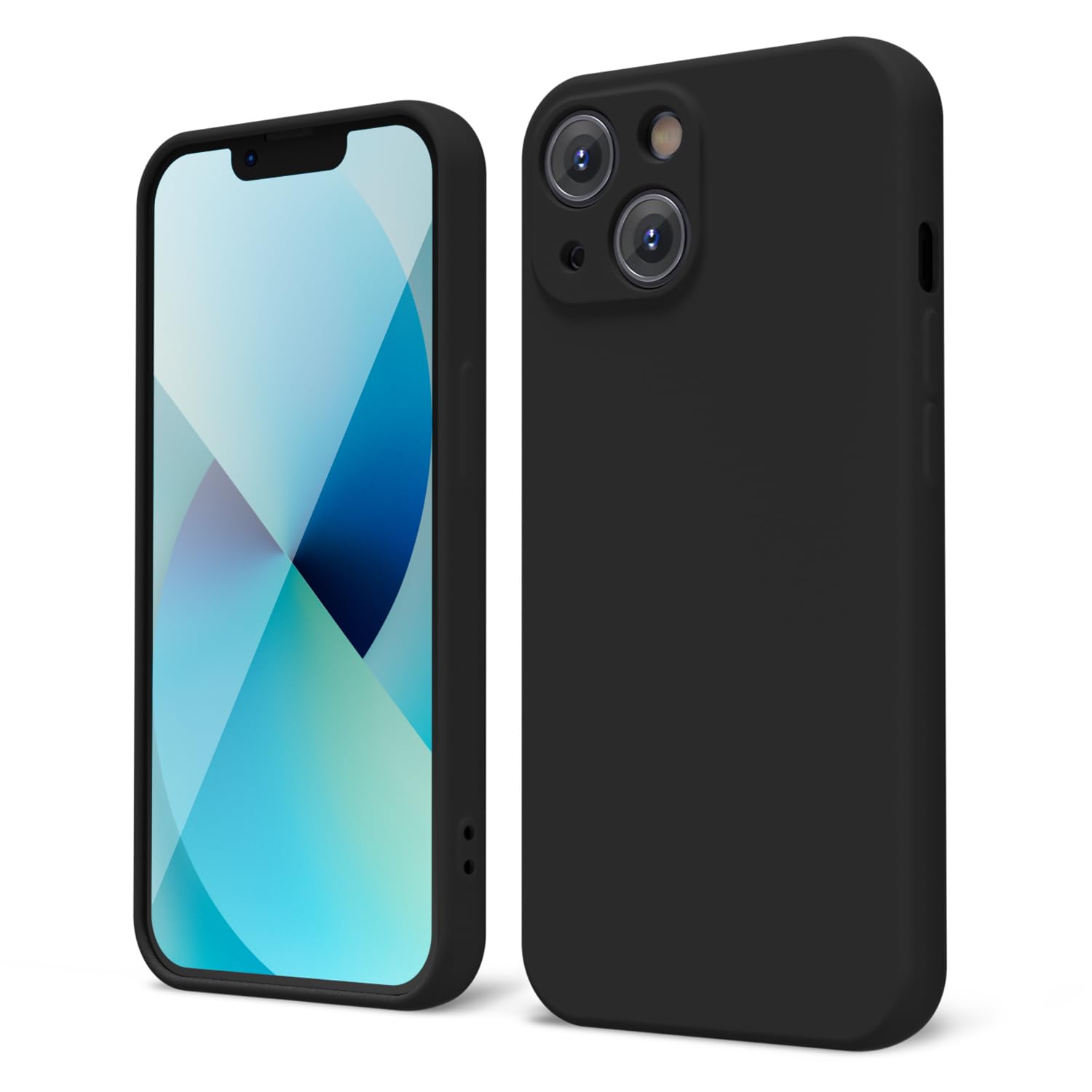 Oakxco Designed For Iphone 13 Mini Phone Case Liquid Silicone Bumper Grip, Cute Thin Slim Soft Rubber Tpu Plain Smooth Gel Cover