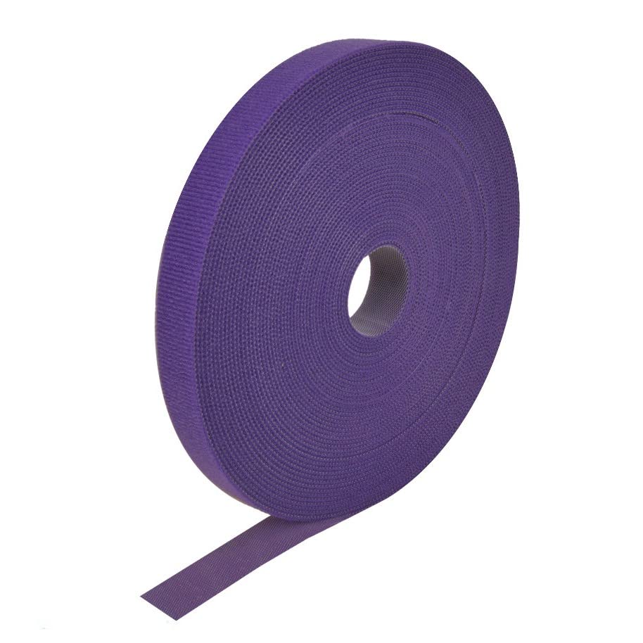 Digitmon 50Ft 0.8'' Width Hook And Loop Fastening Strap Tape Cable Tie Roll (Purple)