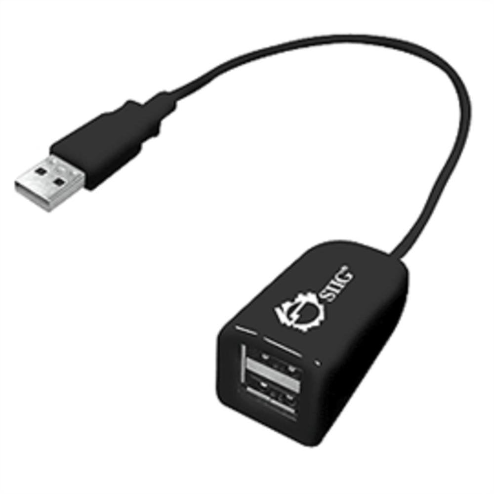 SIIG USB 2.0 Portable 2Port Hub (JUH20011S1),Black