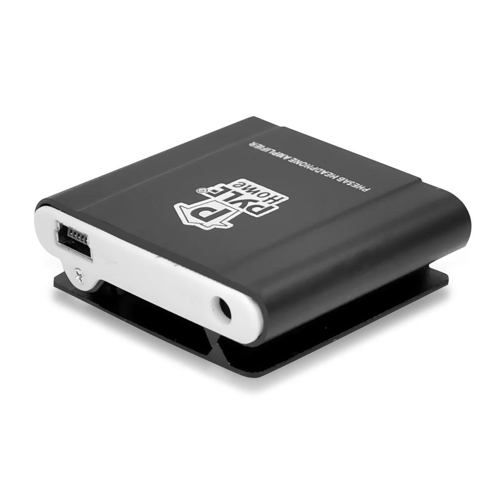 Pyle Home Bass Boosting Portable Headphone Amplifier Mini Headphone Booster W/ Volume Adjustment, Rechargeable Battery, Metal Ca