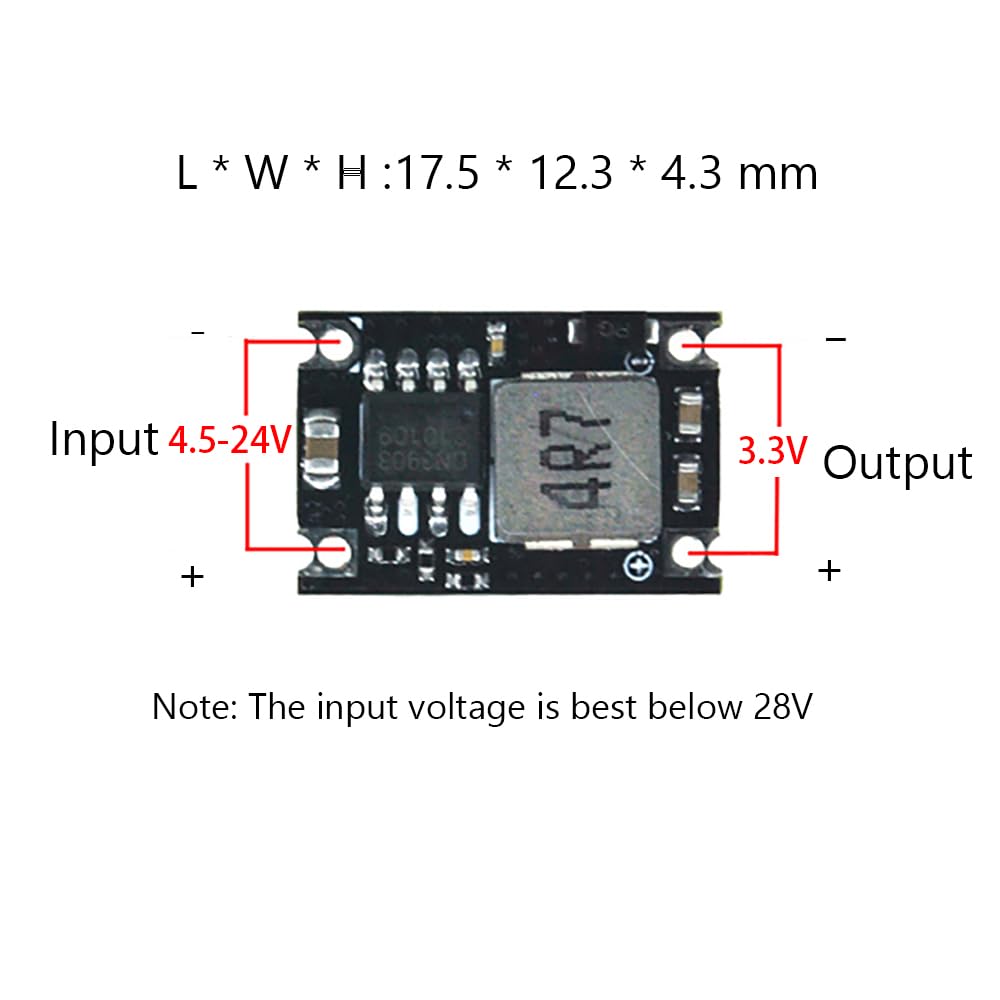 3.3V Regulator 5Pcs Mini Reducer Dc 4.75 23V 5V 12V Buck To 3.3V Buck Converter Board 1.8A Output Mini360 Small Size Power Modul