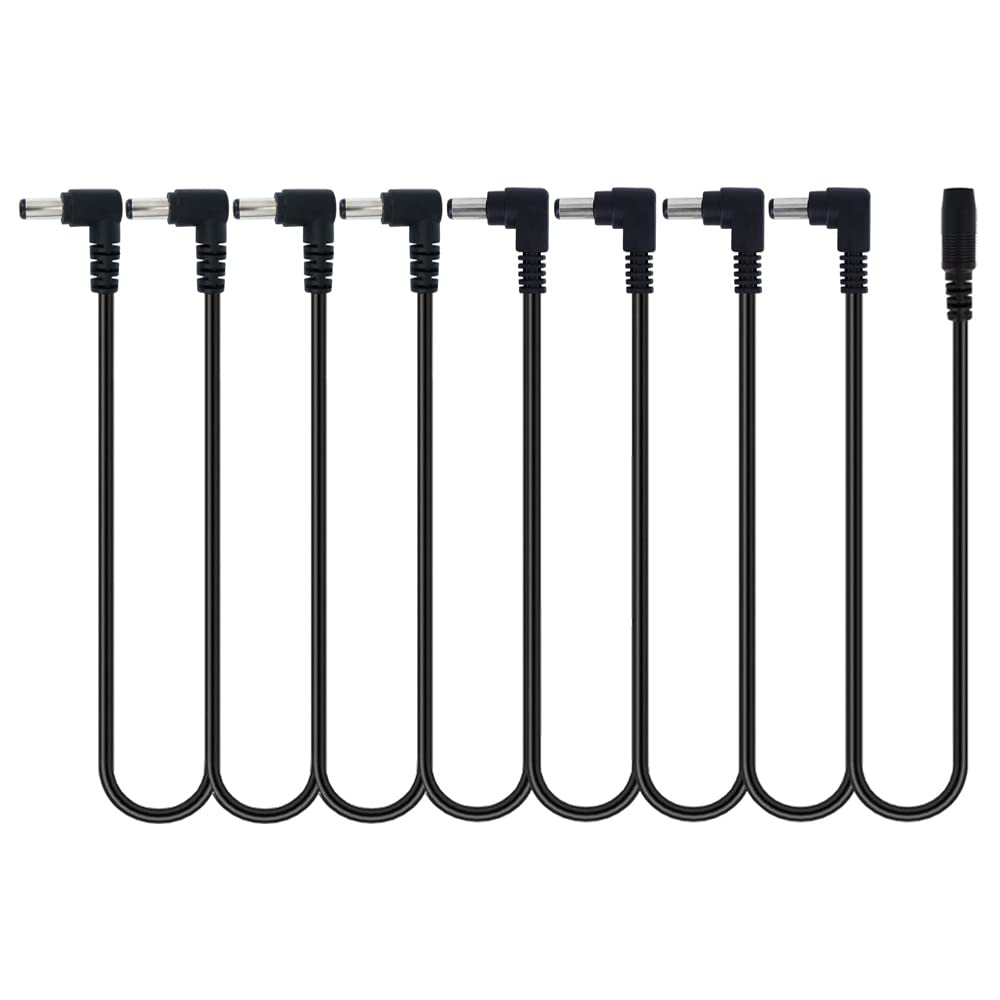 Godtone 1 To 8 Way Daisy Chain Cable Guitar Effect Pedal Power Supply Splitter Cable Adapter Power Cable Black (1To8 Way Cable)