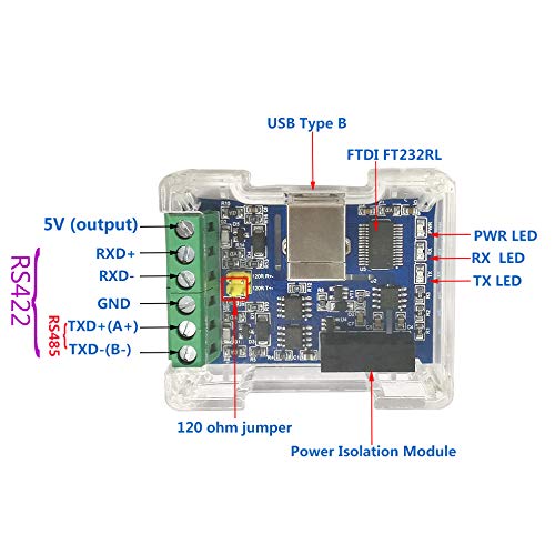 Dsd Tech Sh-U11F Isolated Usb To Rs485 Rs422 Converter Built-In Ftdi Chip For Industrial Application