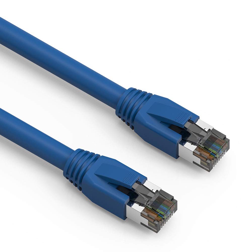 Accl 50Ft Cat.8 S/Ftp Ethernet Network Cable Blue 24Awg, 2 Pack
