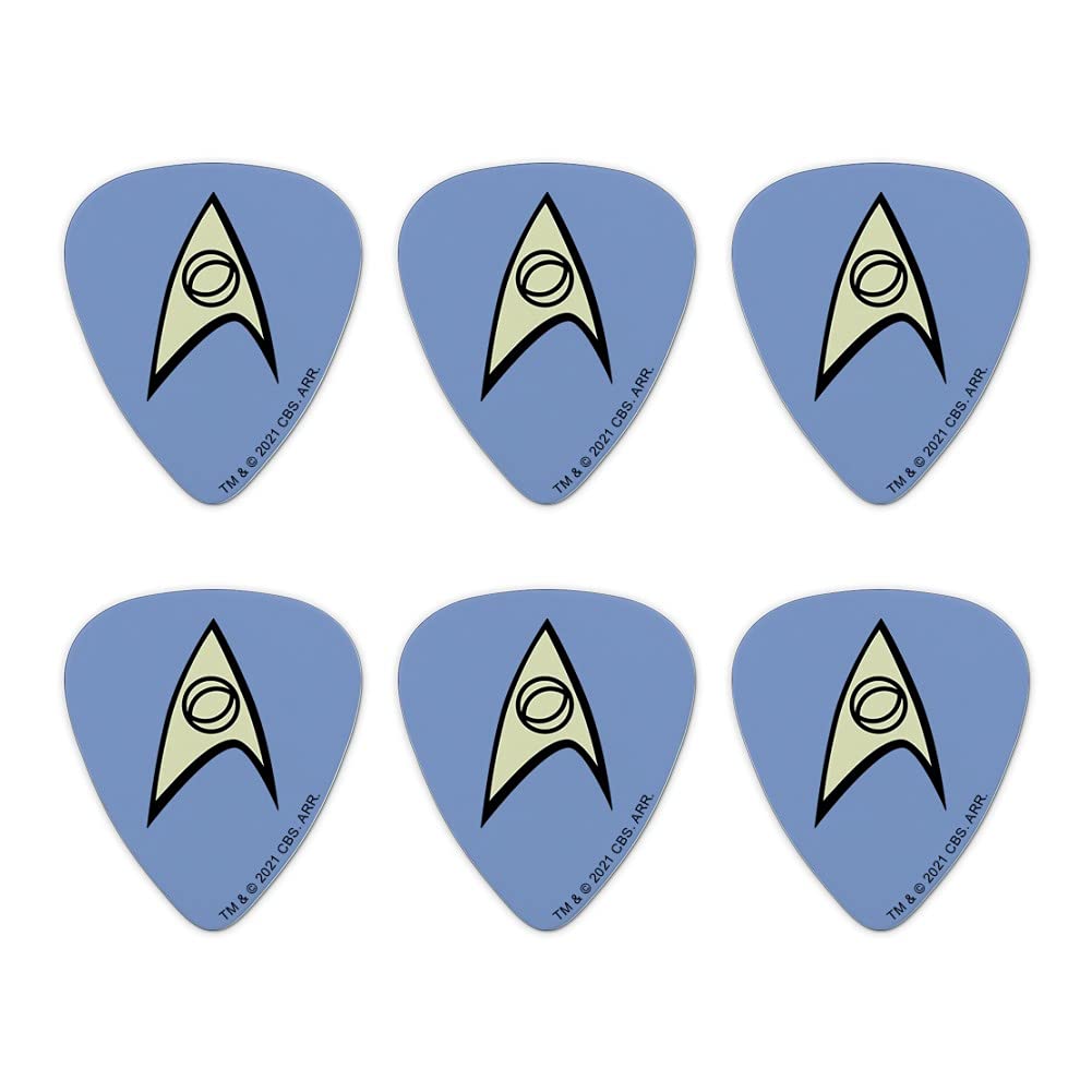 Star Trek Science Shield Novelty Guitar Picks Medium Gauge  Set Of 6