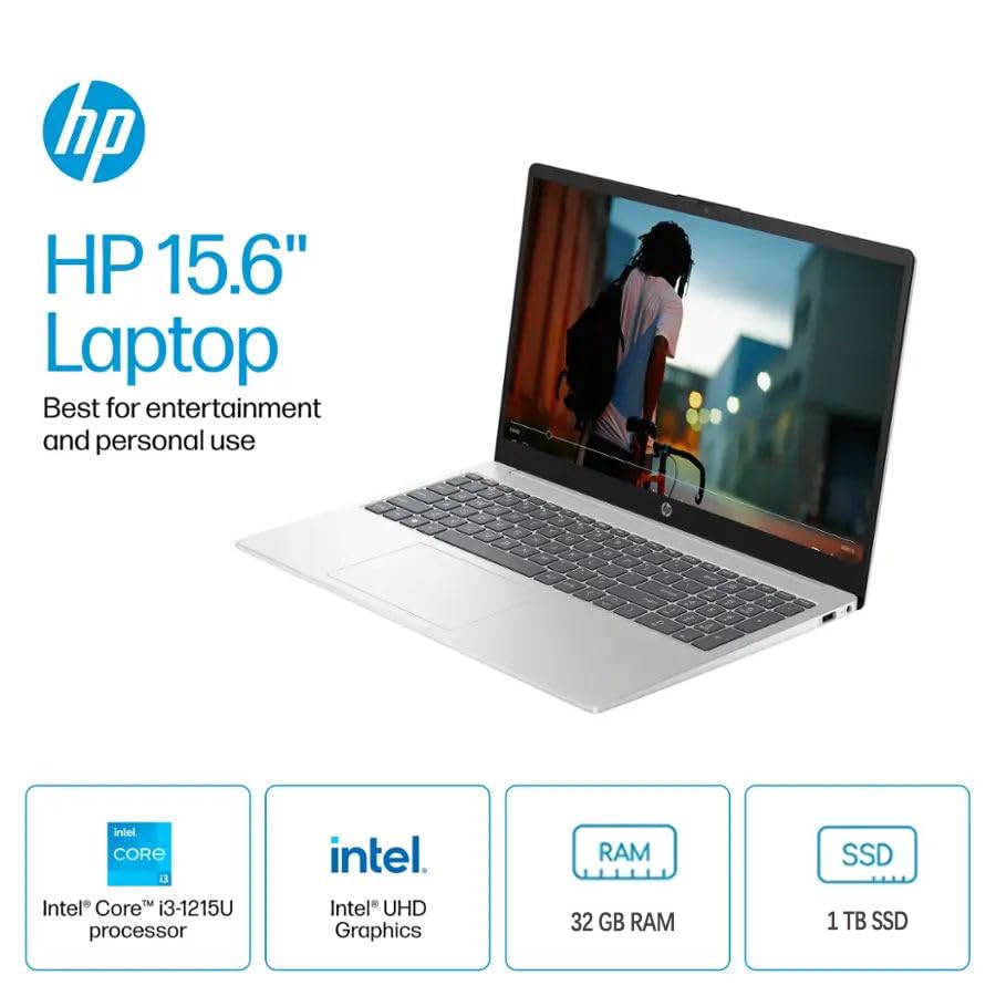 Hp 15.6'' Touchscreen Laptop For Student & Business, Intel 12Th Gen Core I3-1215U, 32 Gb Ram, 1 Tb Ssd, Intel Uhd Graphics, Fast