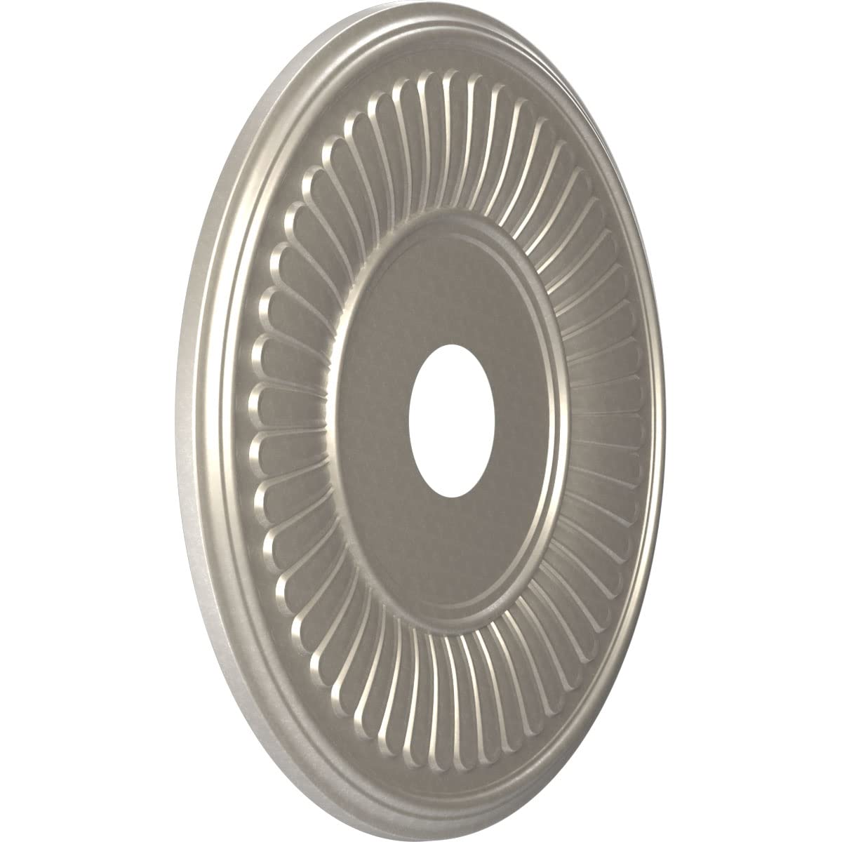 Ekena Millwork Cmp19Bebal Berkshire Thermoformed Pvc Ceiling Medallion (Fits Canopies Up To 8 3/8), 19Od X 3 1/2Id X 1P, Bright