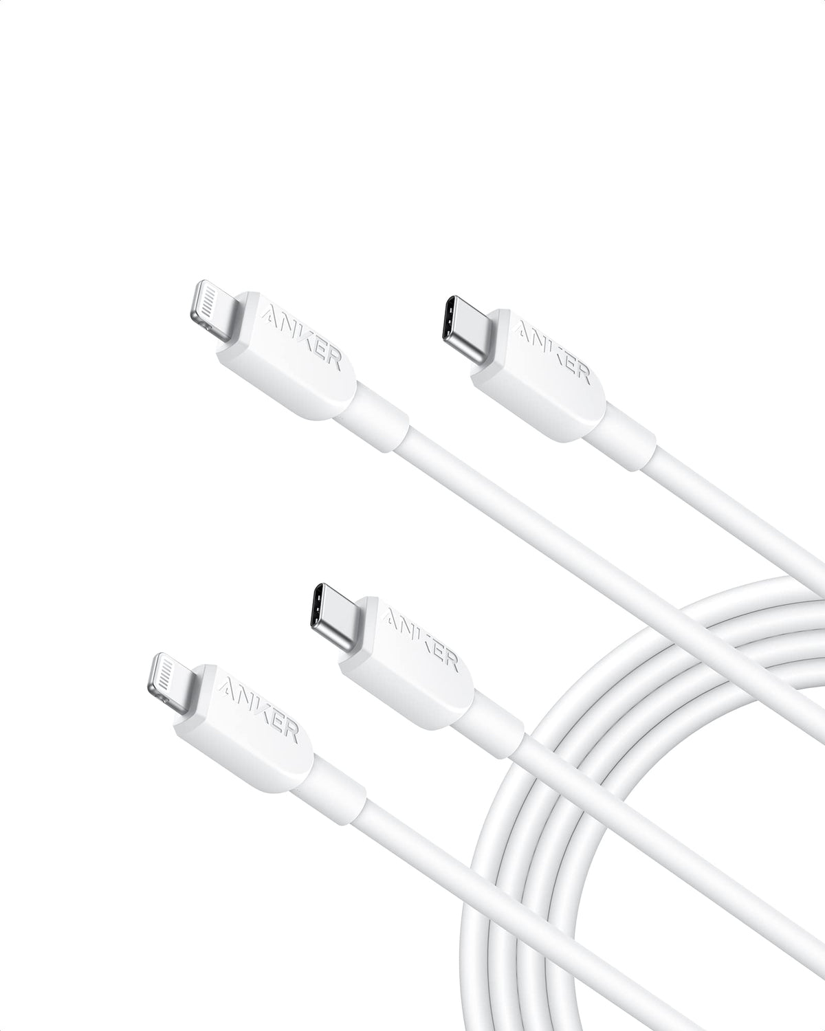 Anker 310 Usb C To Lightning Cable (2Pack, 6Ft, White), Mfi Certified, Fast Charging Cable For Iphone 14 Plus 14 14 Pro Max 13 1