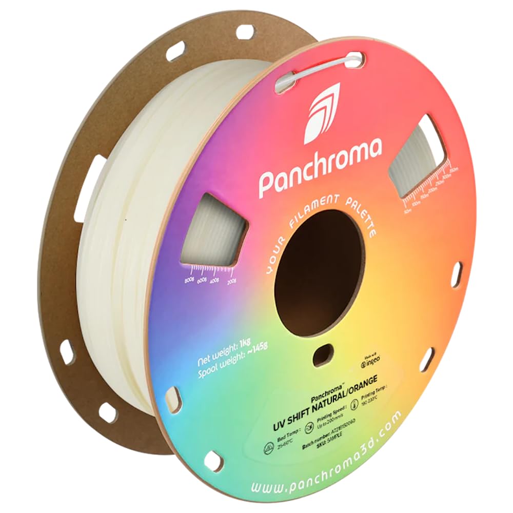 Polymaker Panchroma PLA Filament, UV Shift Natural/Orange 1.75mm 3D Pr ...