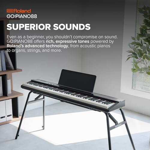 Roland GO:PIANO88PX 88-Note Digital Piano | Lightweight, Battery-Powered, Bluetooth Connectivity | Compact, Black
