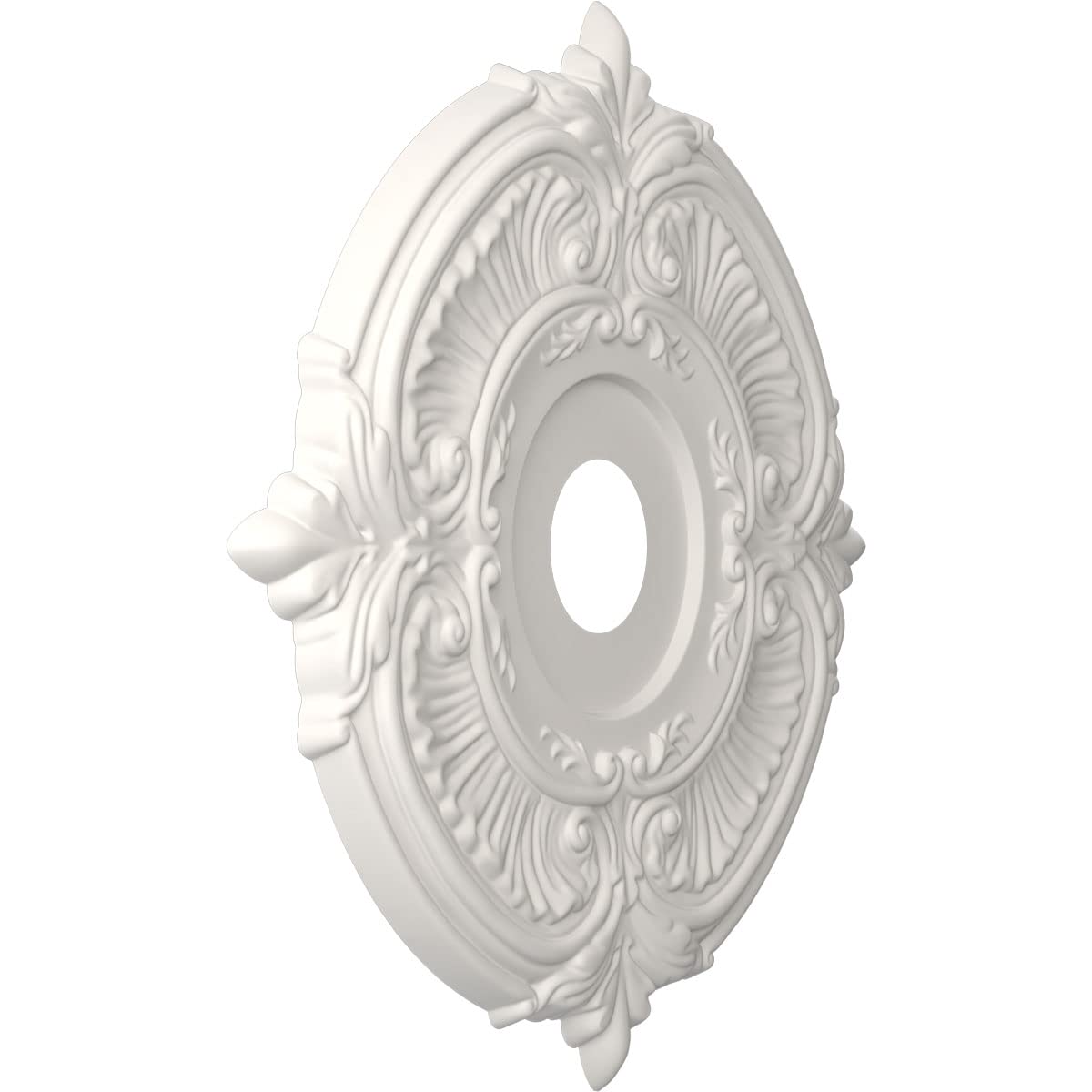 Ekena Millwork Cmp19Atgbw Attica Thermoformed Pvc Ceiling Medallion (Fits Canopies Up To 6 3/4''), 19''Od X 3 1/2''Id X 1''P, Ul